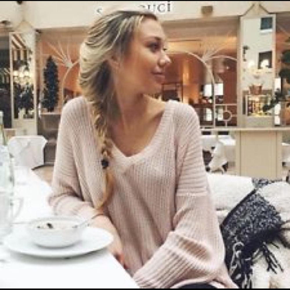 Beige V Neck Sweater Brandy Melville *must sell by 2/8*